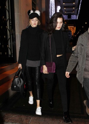 Gigi and Bella Hadid Night Out in Paris