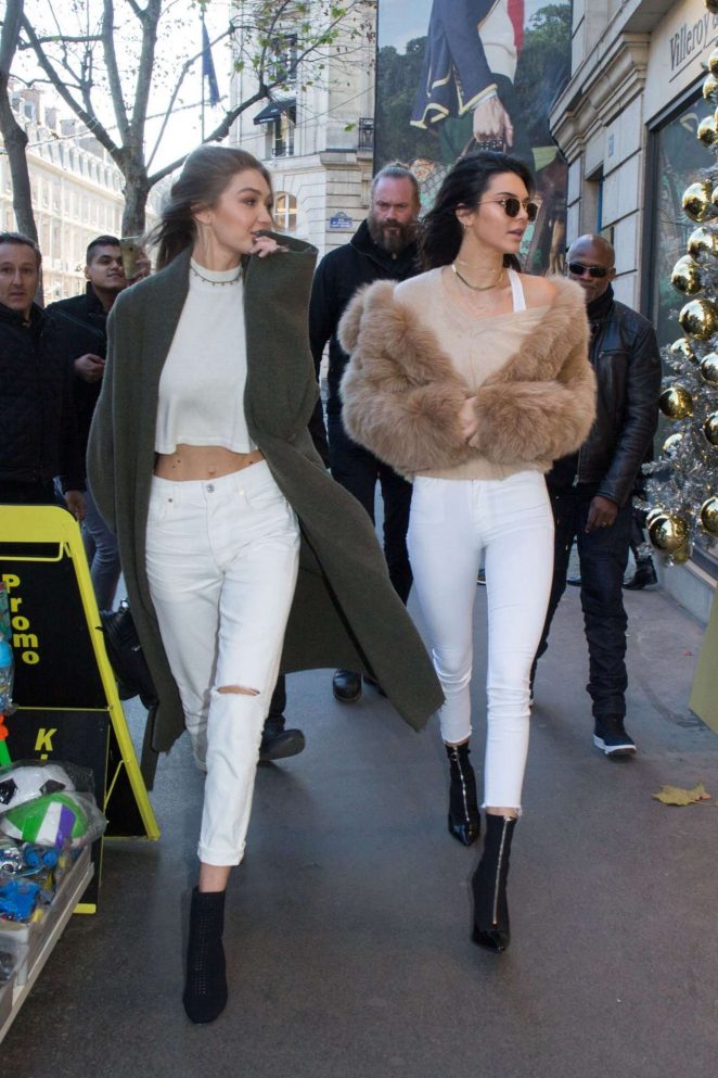 Gigi Hadid and Kendall Jenner - Leave their hotel in Paris