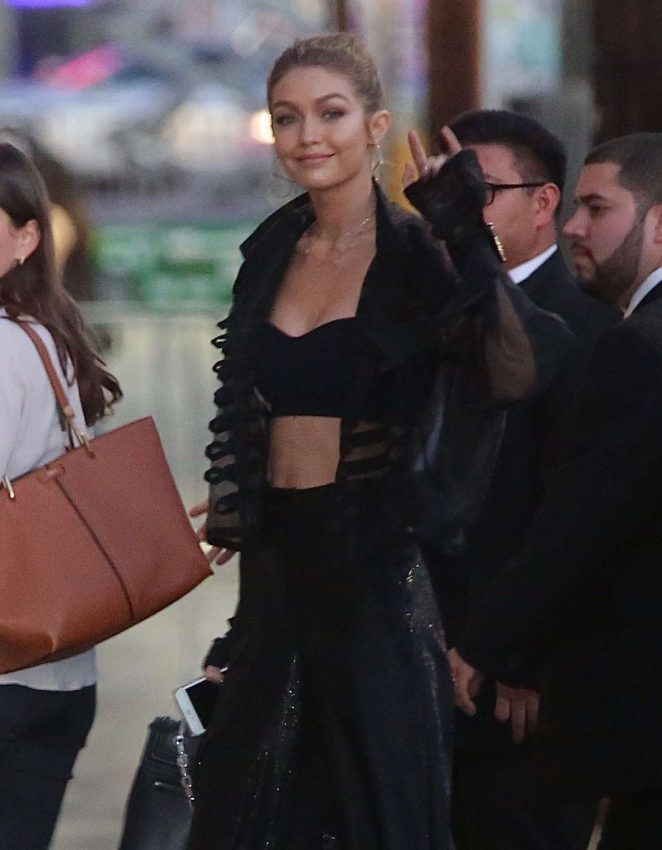 Gigi Hadid - Arriving at 'Jimmy Kimmel Live' in Hollywood
