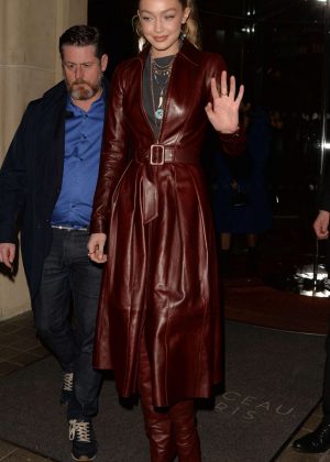 Gigi Hadid - Arriving at Tommy Hilfiger Fashion Show in Paris