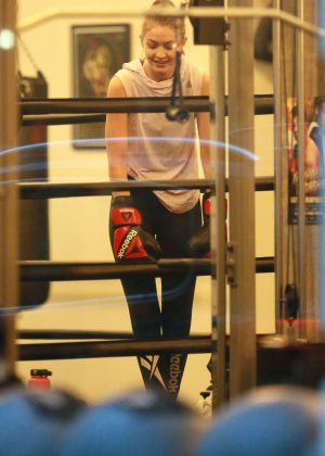 Gigi Hadid at Gotham Gym in NYC