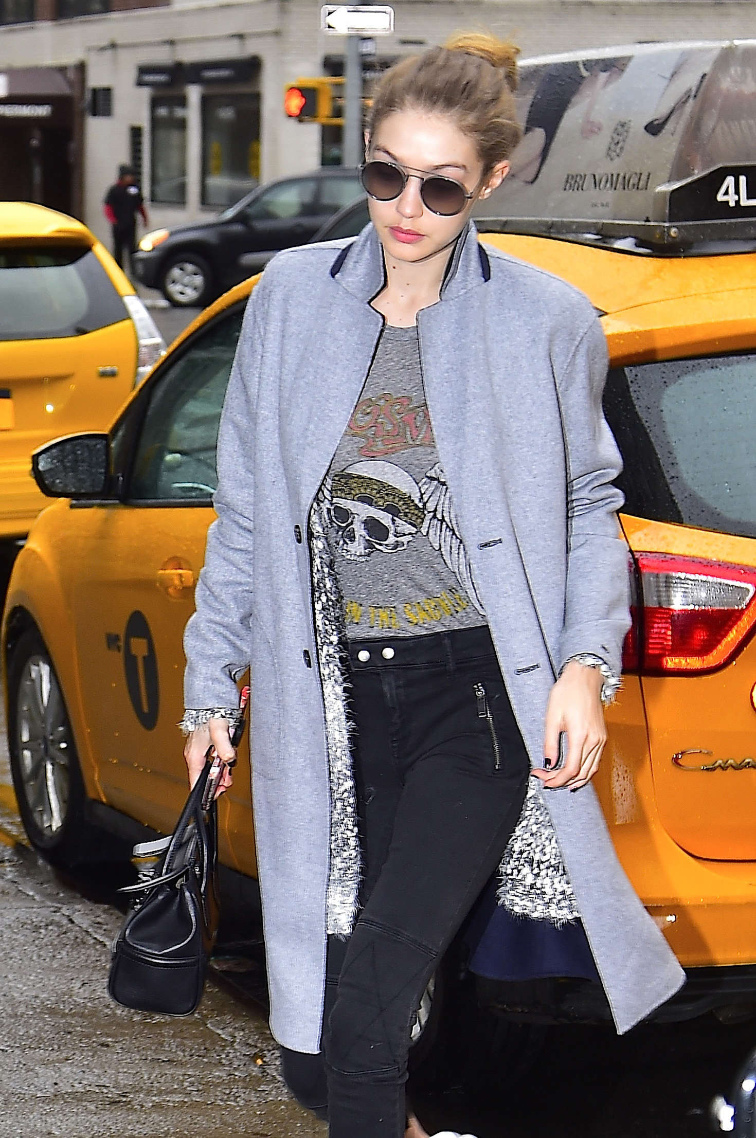 Gigi Hadid in Black Jeans Out in New York