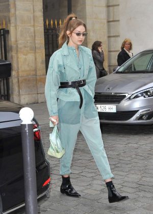 Gigi Hadid in Jeans - Out and about in Paris