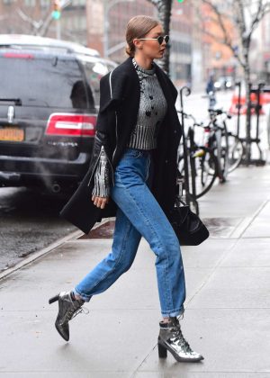 Gigi Hadid in Jeans out in Manhattan