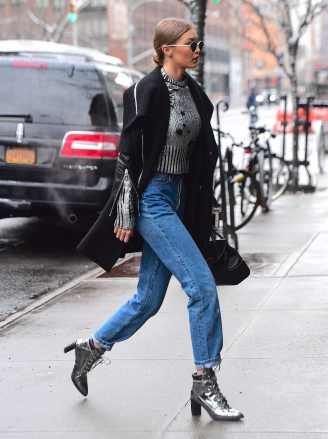 Gigi Hadid in Jeans out in Manhattan