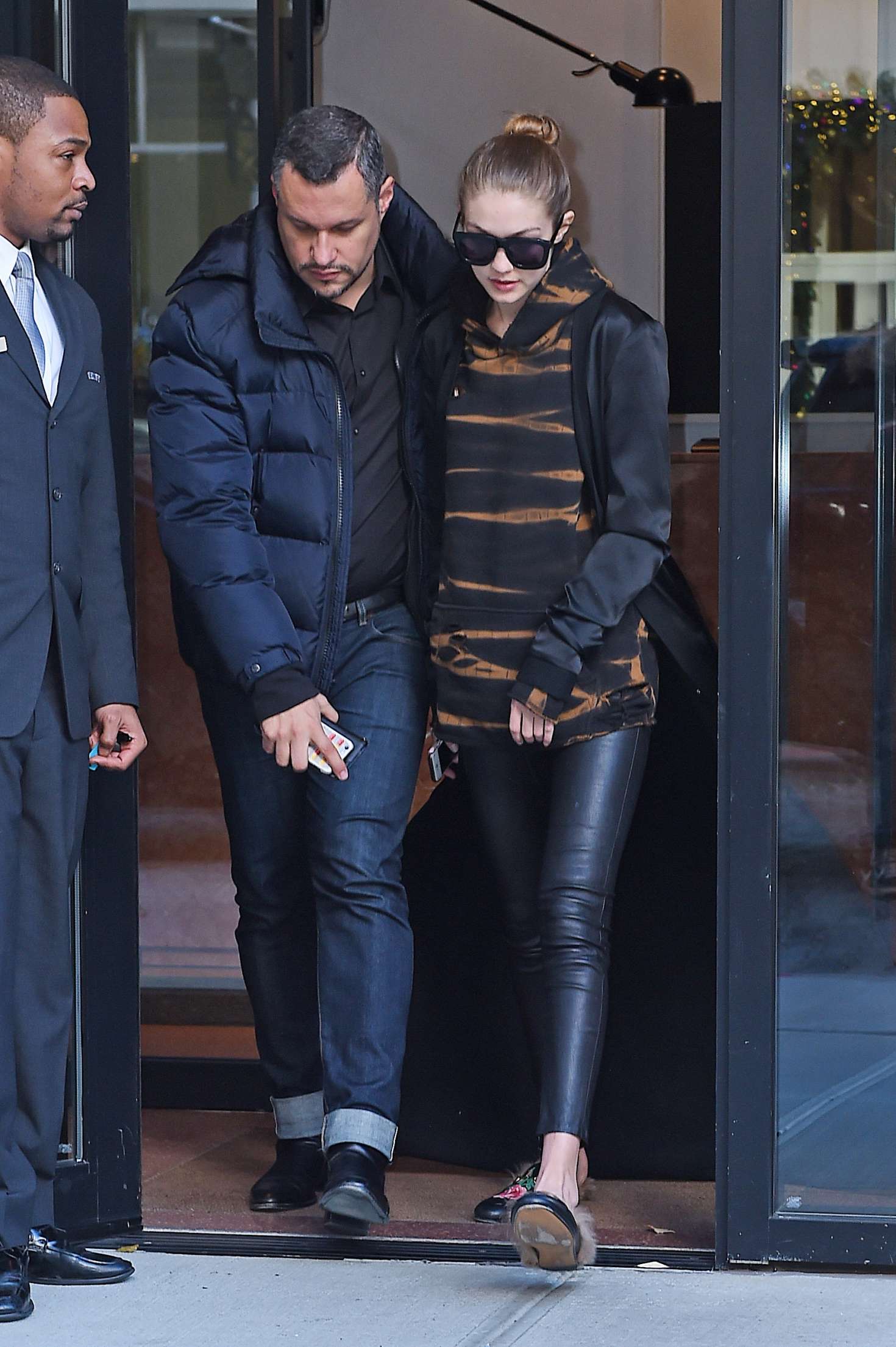 Gigi Hadid 2016 : Gigi Hadid in Leather Out in New York -11