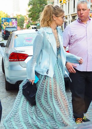 Gigi Hadid in Long Dress out in New York