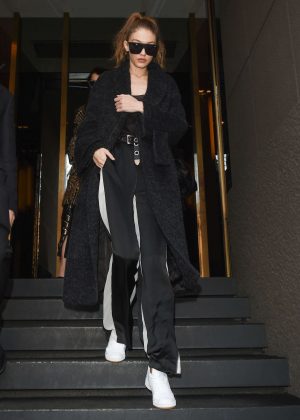 Gigi Hadid - Leaving her hotel in Milan