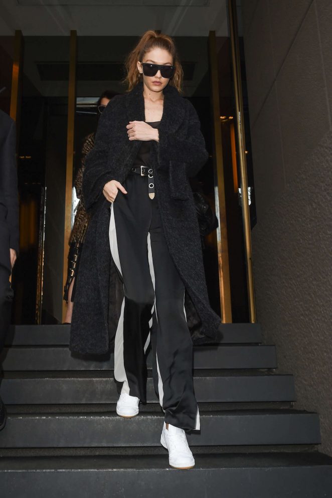 Gigi Hadid - Leaving her hotel in Milan