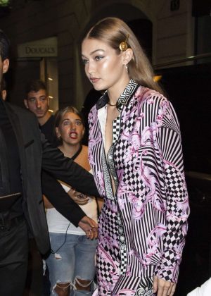 Gigi Hadid - Leaving Versace After Party in Milan
