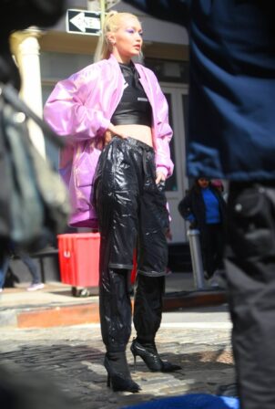 Gigi Hadid - On a commercial shoot in New York