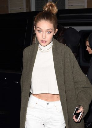 Gigi Hadid - Out for dinner in Paris