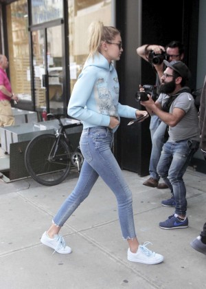Gigi Hadid in Tight Jeans Out in NYC