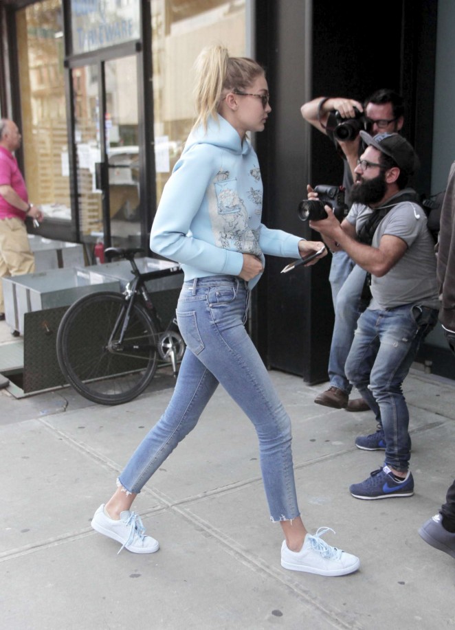 Gigi Hadid in Tight Jeans Out in NYC