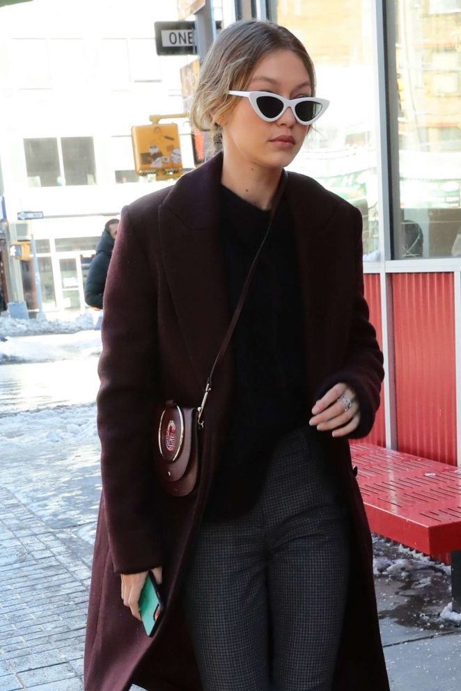 Gigi Hadid - Steps out on a cold day in NYC