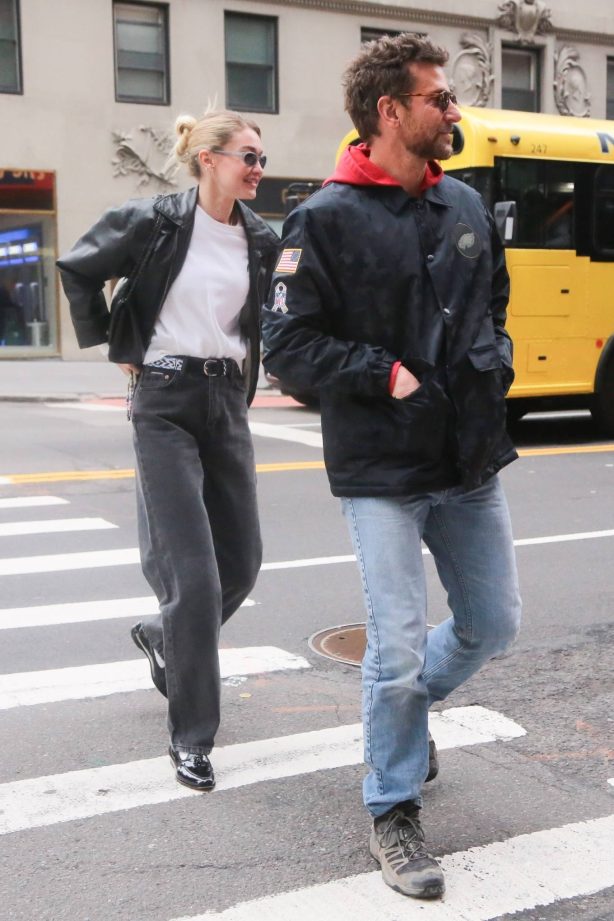 Gigi Hadid - With Bradley Cooper on a stroll through Midtown in New York