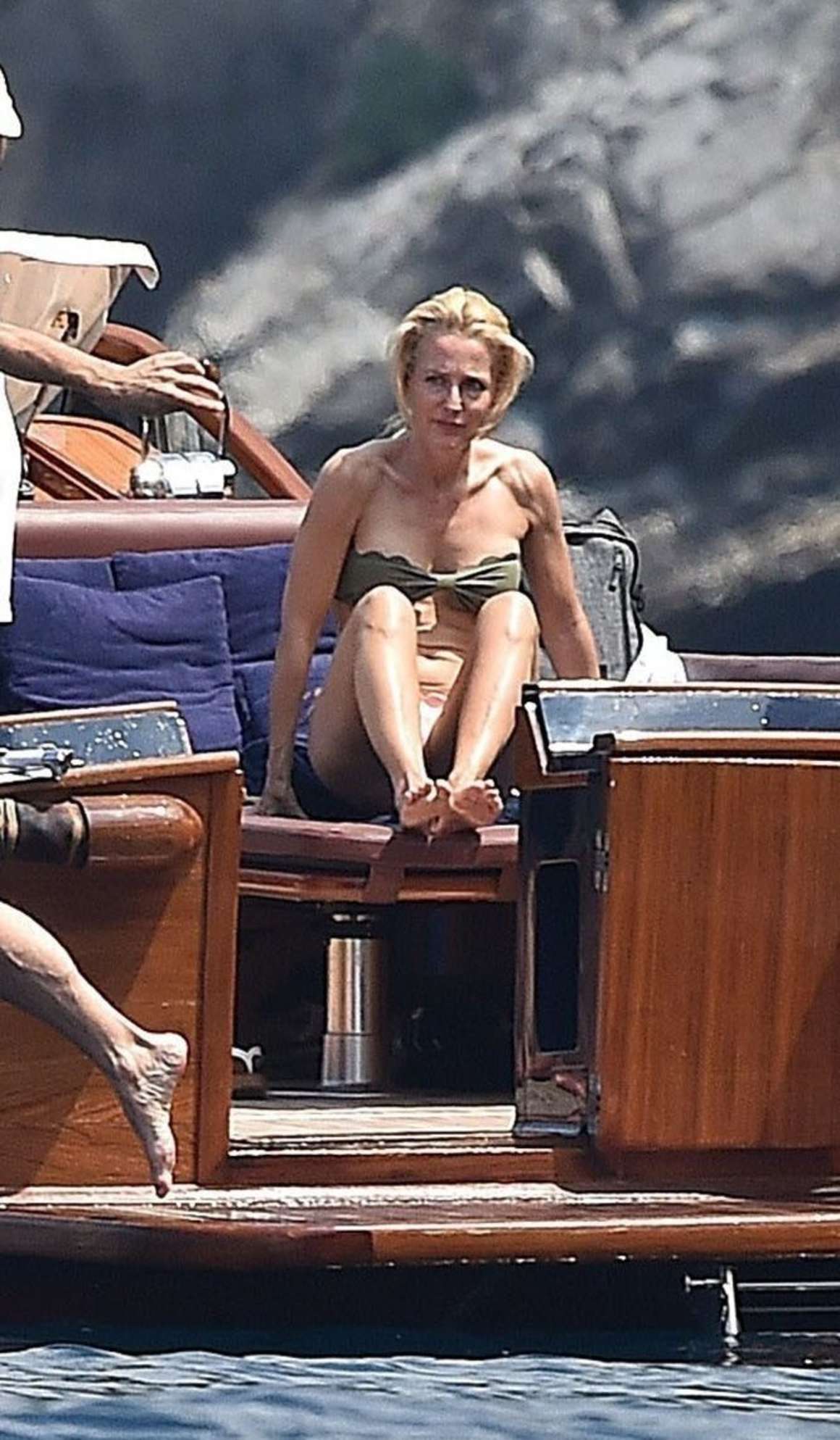 Gillian Anderson in Bikini in Portofino. 