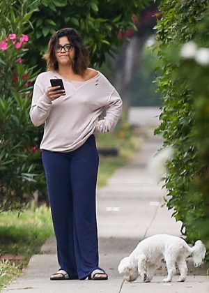 Gina Rodriguez with her dogs in Los Angeles
