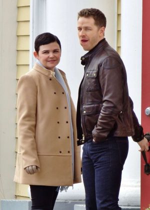Ginnifer Goodwin and Josh Dallas on the set of 'Once Upon A Time' in Vancouver