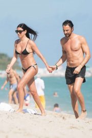 Giorgia Gabriele and Andrea Grilli are seen during a beach day in Miami