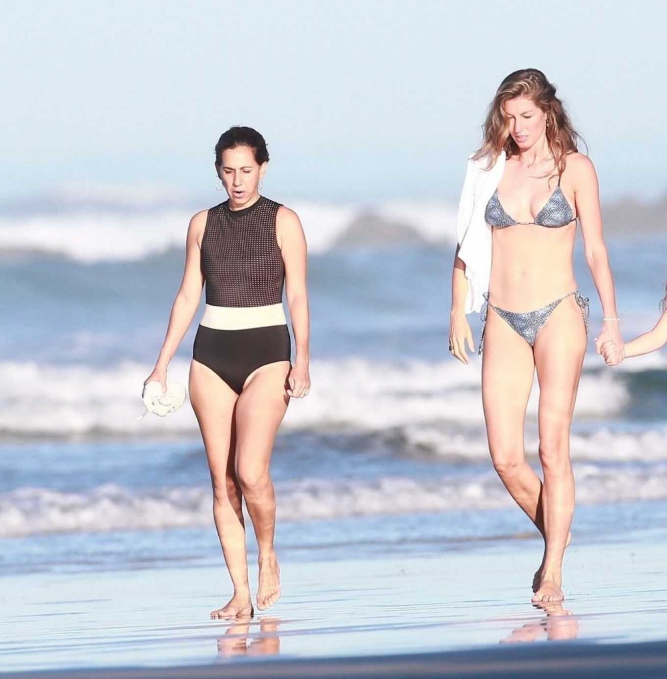 Gisele Bundchen in Patterned Grey Bikini in Costa Rica