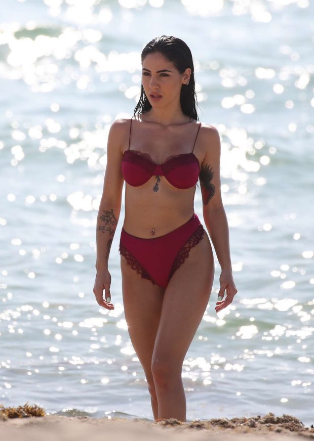 Giulia De Lellis in Bikini on a photoshoot in Miami Beach