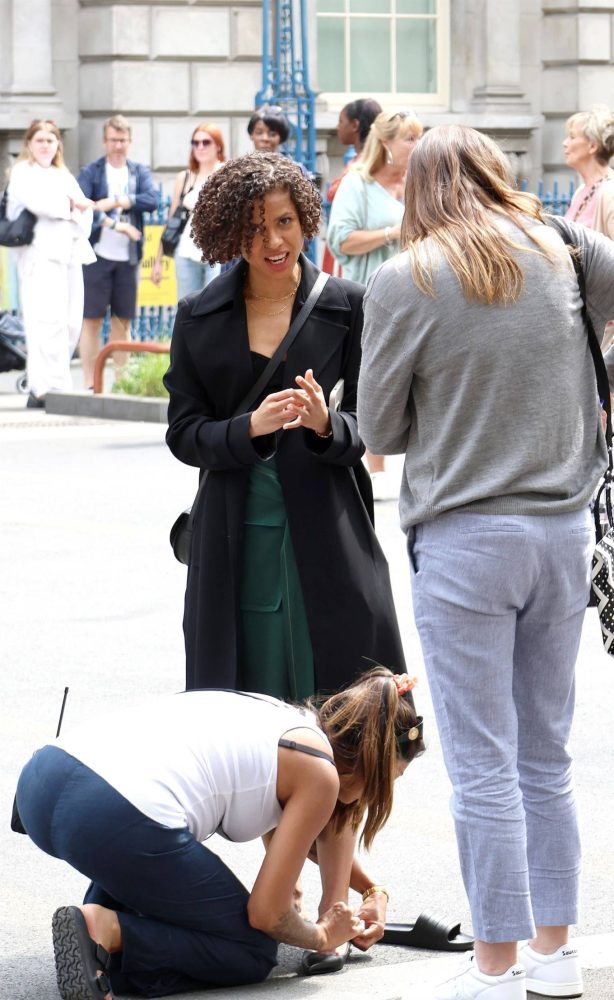 Gugu Mbatha-Raw - Filming Apple TV's 'Surface' in London