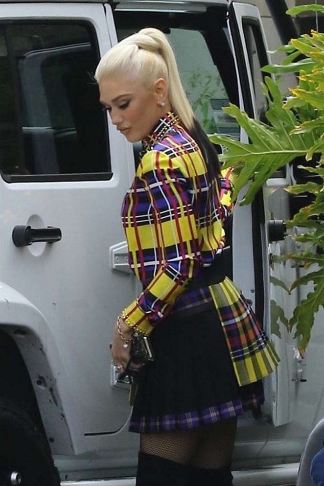 Gwen Stefani at a recording studio in Hollywood