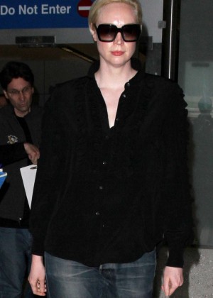 Gwendoline Christie in Jeans at LAX Airport in LA