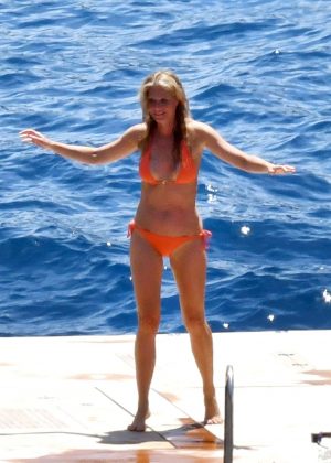 Gwyneth Paltrow in Orange Bikini in Capri