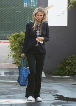 Gwyneth Paltrow out on a rainy day in Los Angeles
