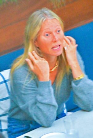 Gwyneth Paltrow - Seen make-up free on a date night with her husband Brad Falchuk in Montecito
