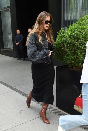 Hailee Steinfeld - In a black denim jacket promoting her work in New York