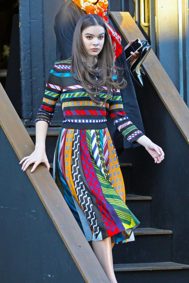 Hailee Steinfeld in Colorful Outfit Leaves a Studio in Santa Monica