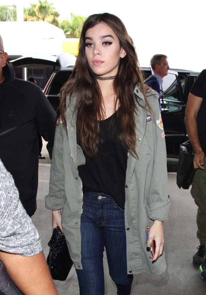 Hailee Steinfeld in Jeans at LAX Airport in Los Angeles