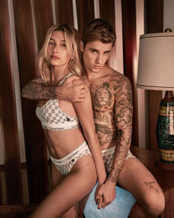 Hailey and Justin Bieber - #CK50 Campaign by Glen Luchford (October 2019)