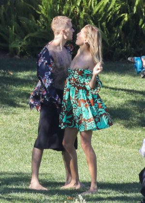 Hailey and Justin Bieber - On the set of a Photoshoot in Los Angeles