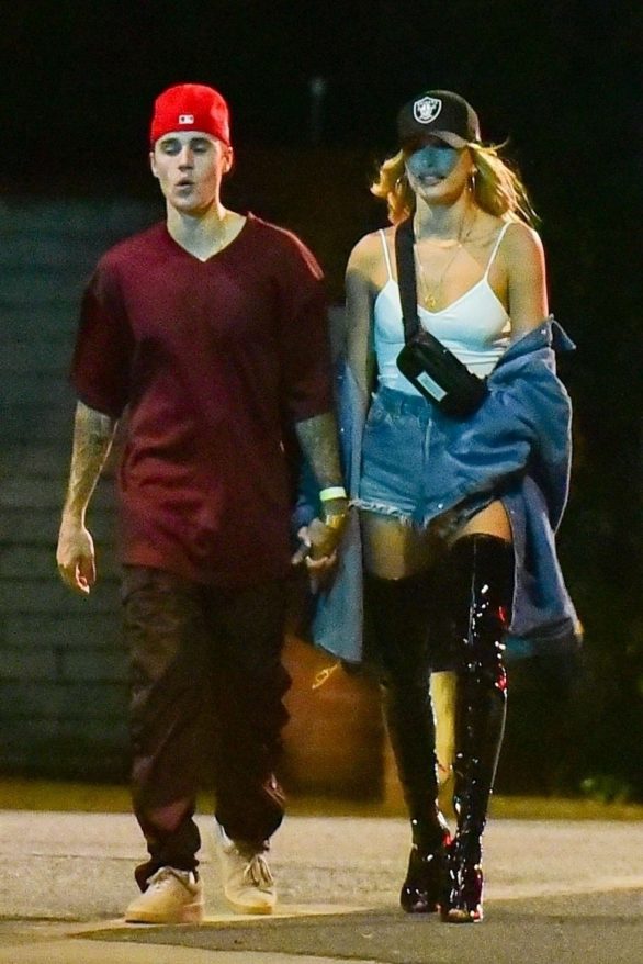 Hailey and Justin Bieber - Out partying in Beverly Hills
