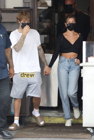 Hailey and Justin Bieber - Spotted at IL Pastaio in Beverly Hills