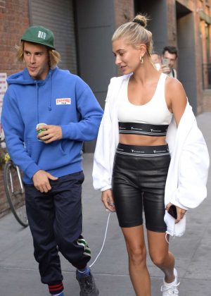 Hailey Baldwin and Justin Bieber at Cecconi's restaurant in Brooklyn