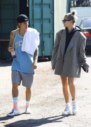 Hailey Baldwin and Justin Bieber - Heads out for a lunch in Studio City
