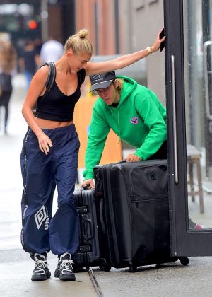 Hailey Baldwin and Justin Bieber - Leaves the Milk Studios in New York