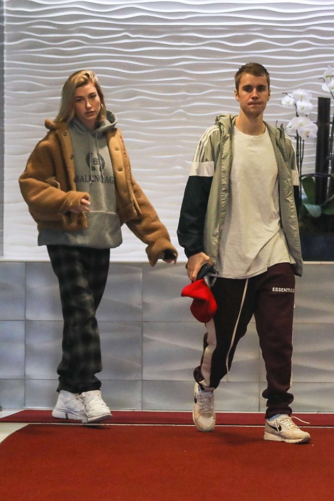 Hailey Baldwin and Justin Bieber - Leaves their hotel in Beverly Hills