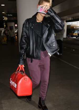 Hailey Baldwin at LAX Airport in Los Angeles