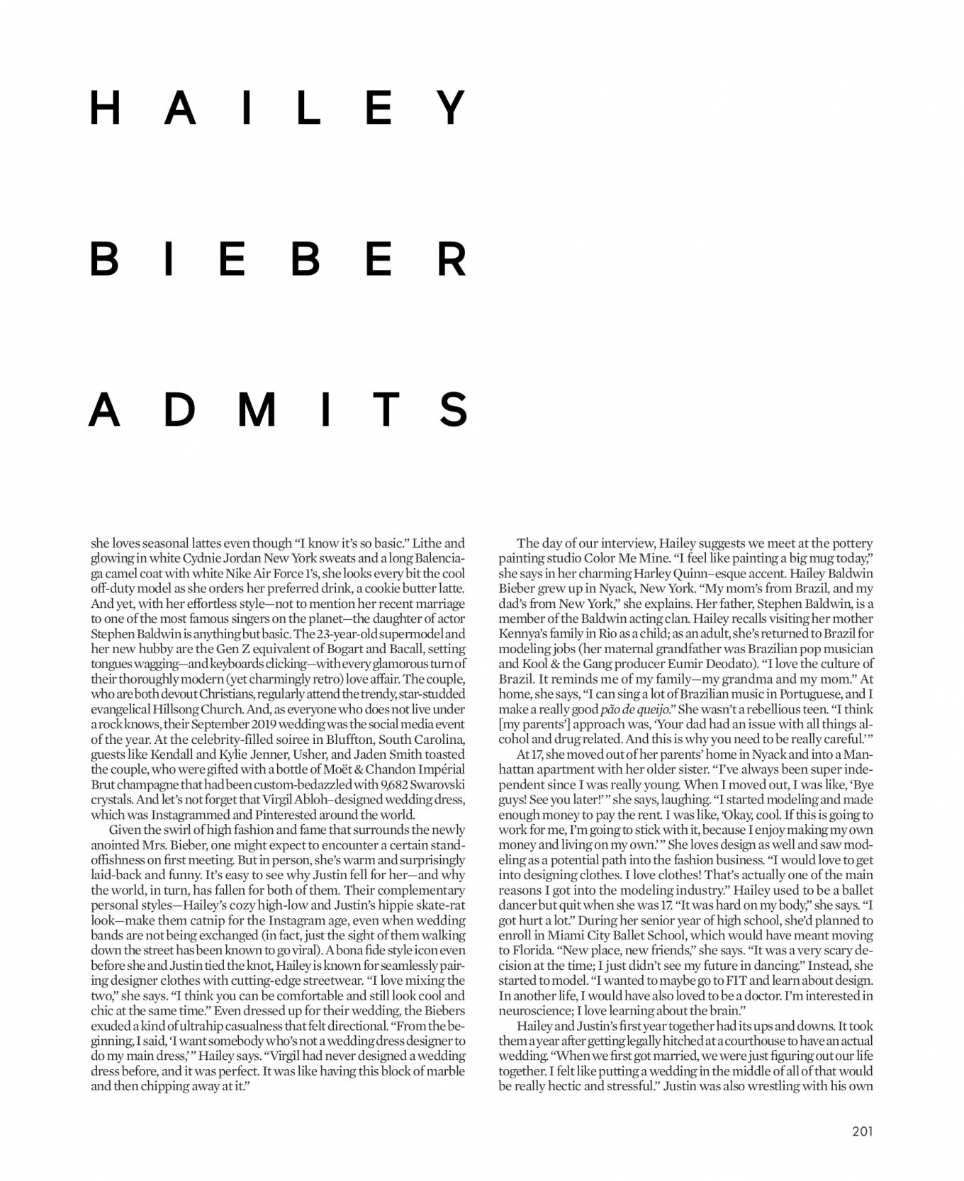 Hailey Baldwin â€“ Elle Magazine (USA â€“ March 2020)
