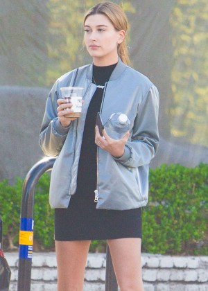 Hailey Baldwin in Mini Dress out in West Hollywood
