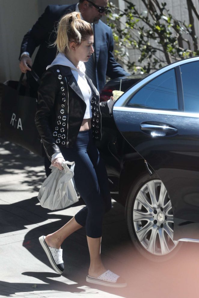 Hailey Baldwin - Leaving a friends home in West Hollywood