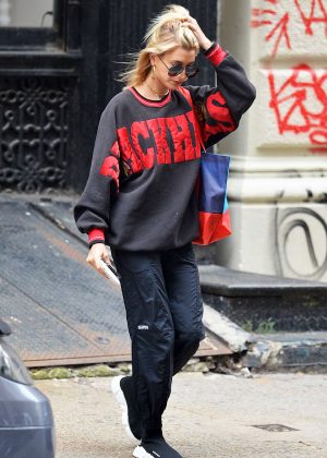 Hailey Baldwin out in the East Village of New York