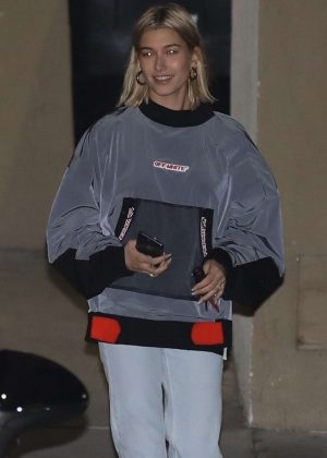Hailey Baldwin - Wears Off-White to church in Beverly Hills