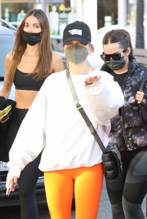 Hailey Bieber and Addison Rae - Out for coffee in Beverly Hills